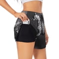 thumbnail image 1 of Daiia Monochrome Leopard Horse Pattern Women's 2 in 1 Running Shorts - Lightweight Athletic Workout Gym Yoga Shorts Liner with Phone Pockets-XX-Large, 1 of 7
