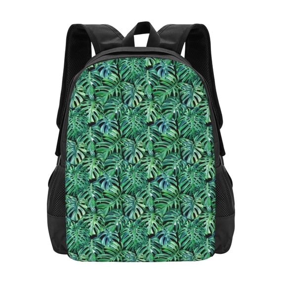 Daiia Monstera Leaves Backpack for Men and Women -Durable Backpack Large Capacity, Water-Resistant Bag with Adjustable Straps and Laptop Compartment