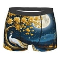 thumbnail image 1 of Daiia Moonlit Golden Tree Peacock Men's Underwear Boxer Briefs, Cotton Stretch Moisture-Wicking Underwear-XX-Large, 1 of 9