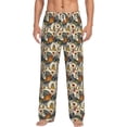 thumbnail image 1 of Daiia Multi-Colored Roosters Men's Sleep Pant with Pockets and Drawstring,Pajama Pants-Large, 1 of 9