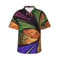 thumbnail image 1 of Daiia Multicolored Beautiful Flower1 Hawaiian Shirt for Men Gentle Cotton Regular Short Sleeve Casual-Large, 1 of 9