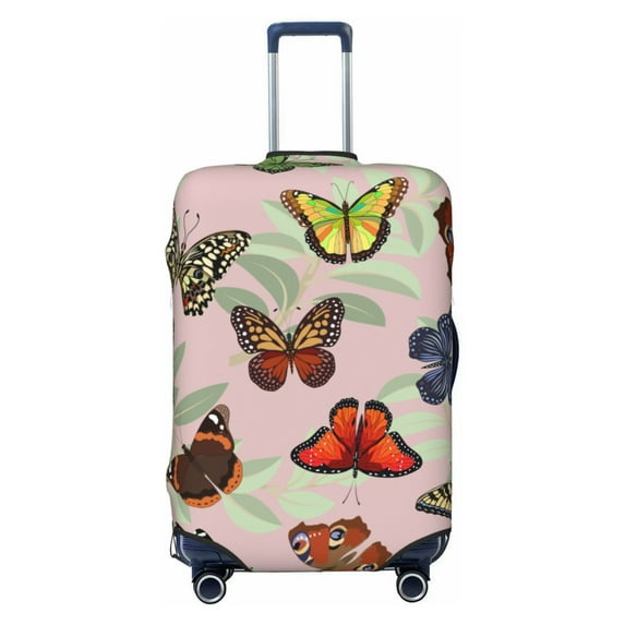 Daiia Multicolored Butterflies Luggage Cover, Thickened Washable Travel Luggage Covers, Elastic Unique Baggage Covers for 18-20 inch Luggage-X-Large