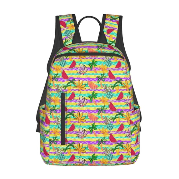 Daiia Multicolored Tropical School Backpack for Men and Women Lightweight Backpack Durable Backpack Water-Resistant,Travel,Work Bag