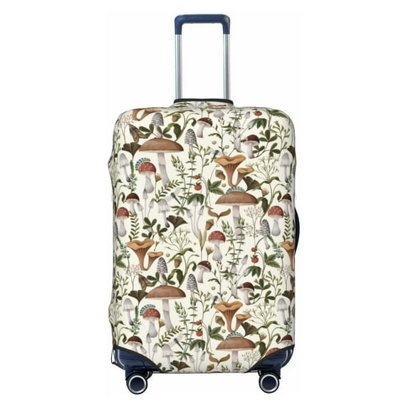 Daiia Mushroom Garnish Luggage Cover, Thickened Washable Travel Luggage Covers, Elastic Unique Baggage Covers for 18-20 inch Luggage-Medium