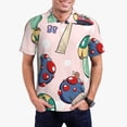 thumbnail image 1 of Daiia Mushroom Pattern Men’s Polo Shirts,Solid Deck Shirt,Classic Fit, Breathable Cotton Polo for Casual and Sport Wear-XX-Large, 1 of 7