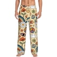 thumbnail image 1 of Daiia Mushrooms And Rainbows Peace Men's Sleep Pant with Pockets and Drawstring,Pajama Pants-X-Large, 1 of 9