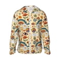 thumbnail image 1 of Daiia Mushrooms And Rainbows Peace UPF 50+ Sun Protection Hoodie Jacket Lightweight Long Sleeve Sun Shirt for Women Men with Pocket Hiking Outdoor-X-Large, 1 of 9