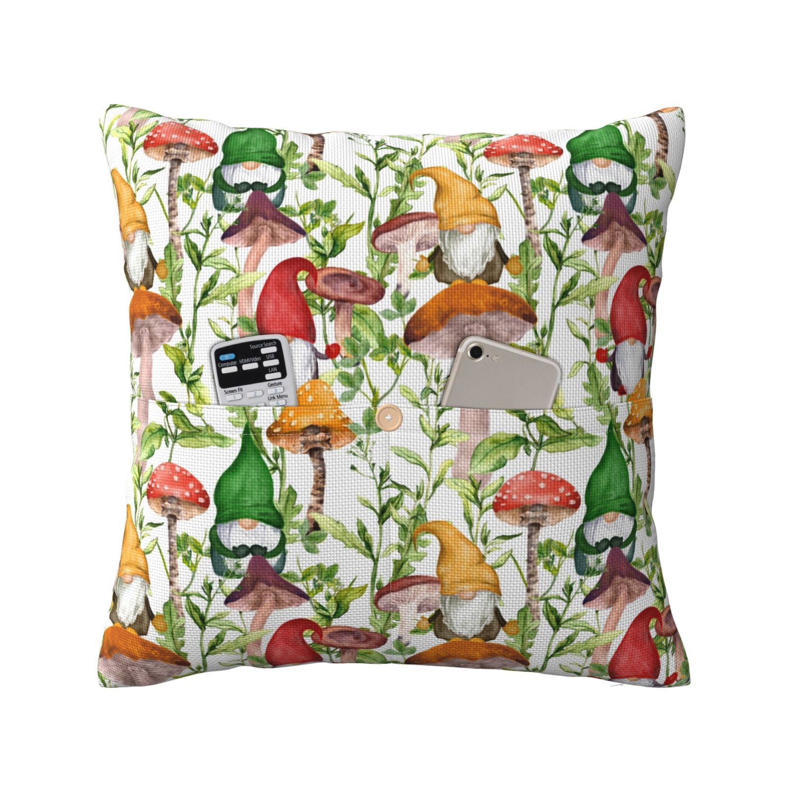 Feelyou Cute Mushroom Pillow Covers Set Of 2 – 22x22 Inch Reversible Kawaii Cartoon Decor For Bedroom & Sofa