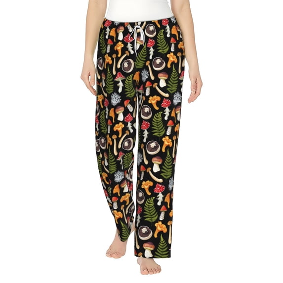 Daiia Mushrooms Women's Sleep Pant with Pockets and Drawstring,Pajama Pants-Small
