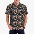 thumbnail image 1 of Daiia Mushrooms and Leaves Pattern Men’s Polo Shirts,Solid Deck Shirt,Classic Fit, Breathable Cotton Polo for Casual and Sport Wear-Small, 1 of 7