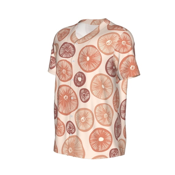 Daiia Mushrooms2 Mens Baseball Jersey Button Down Shirts Short Sleeve Sports Uniforms-XX-Large