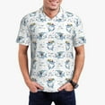 thumbnail image 1 of Daiia Music Shark Pattern Men’s Polo Shirts,Solid Deck Shirt,Classic Fit, Breathable Cotton Polo for Casual and Sport Wear-Medium, 1 of 9
