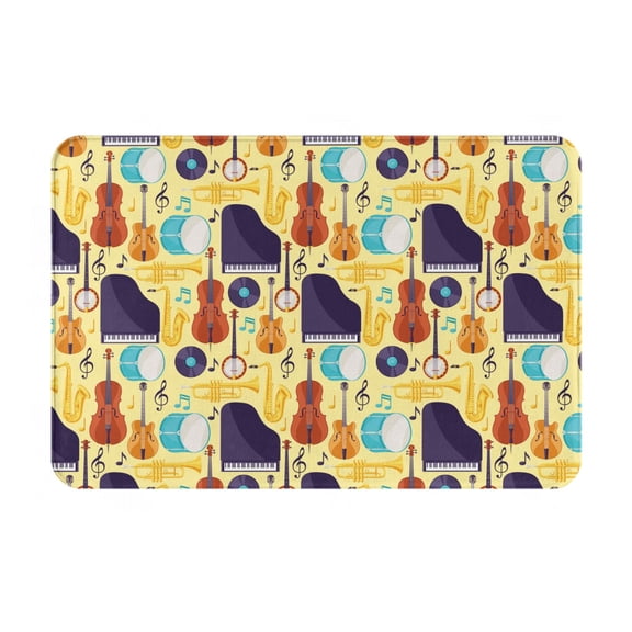 Daiia Musical Instruments Front Door Mat, Heavy Duty Durable Welcome Mat for Outdoor Indoor, Dirt Trapper Waterproof Super Absorbent Door Mat, 16" x 24"