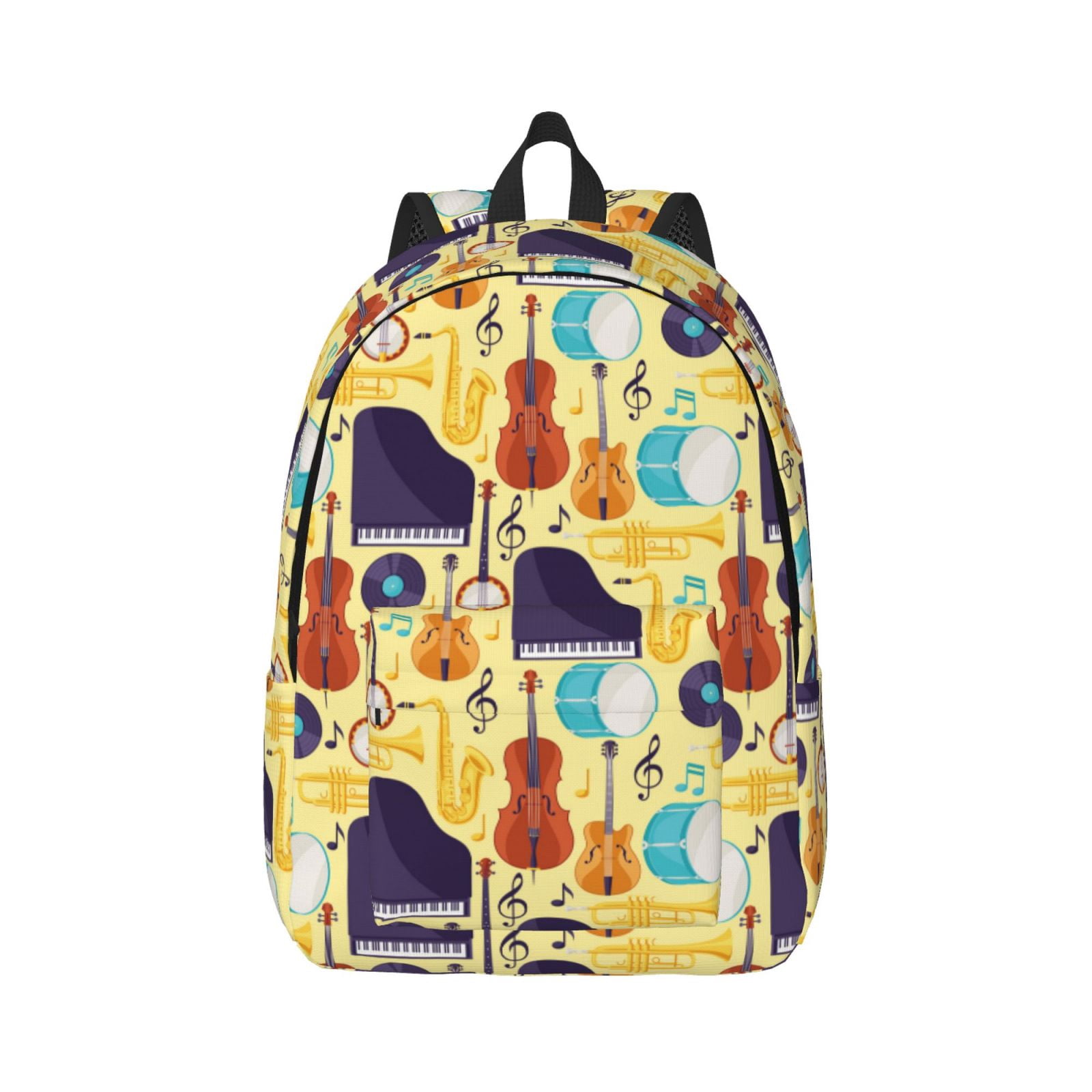 Music Pipe Backpack Daiia Musical Instruments Vintage Canvas Backpack for Men and Women ...