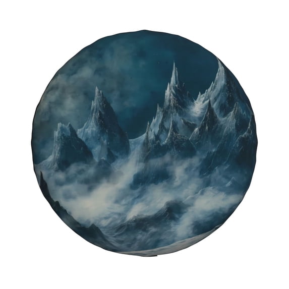 Daiia Mysterious Moonlit Mountains Tire Covers , Travel Trailer Camper Truck SUV Motorhome Waterproof Wheel Cover, Sun Rain Snow Protector-16 inch