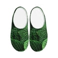 thumbnail image 1 of Daiia Natural Green Leaves Print Women’s Fuzzy Slippers Memory Foam Lightweight House Shoes Cozy Loafer Flannel House Shoes-42/43, 1 of 7