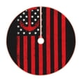 thumbnail image 1 of Daiia Nautical American Flag Drawing Merry Christmas Tree Skirt , Xmas Large Lace-up Tree Skirt, Santa Snowflakes Rustic Home Decorations New Year Party Farmhouse Decor-48", 1 of 6