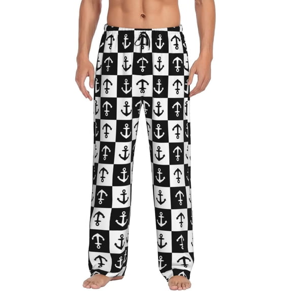Daiia Nautical Anchors1 Men's Sleep Pant with Pockets and Drawstring,Pajama Pants-