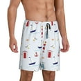 thumbnail image 1 of Daiia Nautical Lighthouse Sailboat Mens Woven Stretch Pajama Short,Short Pajama Pants-3X-Large, 1 of 9