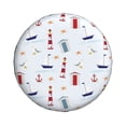 thumbnail image 1 of Daiia Nautical Lighthouse Sailboat Tire Covers , Travel Trailer Camper Truck SUV Motorhome Waterproof Wheel Cover, Sun Rain Snow Protector-16 inch, 1 of 9