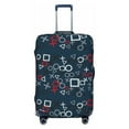 thumbnail image 1 of Daiia Navy Blue Geometric Luggage Cover, Thickened Washable Travel Luggage Covers, Elastic Unique Baggage Covers for 18-20 inch Luggage-X-Large, 1 of 9