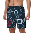 thumbnail image 1 of Daiia Navy Blue Geometric Mens Swim Trunks Swim Shorts Quick Dry Swim Shorts with Mesh Lining Pockets-Medium, 1 of 9