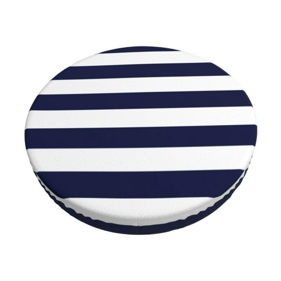 Daiia Navy Blue And White Stripes Stool Covers Round,Round Bar Stool Covers Waterproof Bar Chair Covers Washable Stool Cushion Slipcover for 12-14 Inch Chair-13 inch