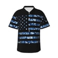 thumbnail image 1 of Daiia Navy Camouflage American Flag Hawaiian Shirt for Men Gentle Cotton Regular Short Sleeve Casual-Small, 1 of 9