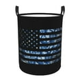 thumbnail image 1 of Daiia Navy Camouflage American Flag Round Laundry Basket with Handles Thickened Waterproof Circular hamper,Dirty Clothes Storage Basket for Bedroom,Bathroom,College Dorm-Small, 1 of 8
