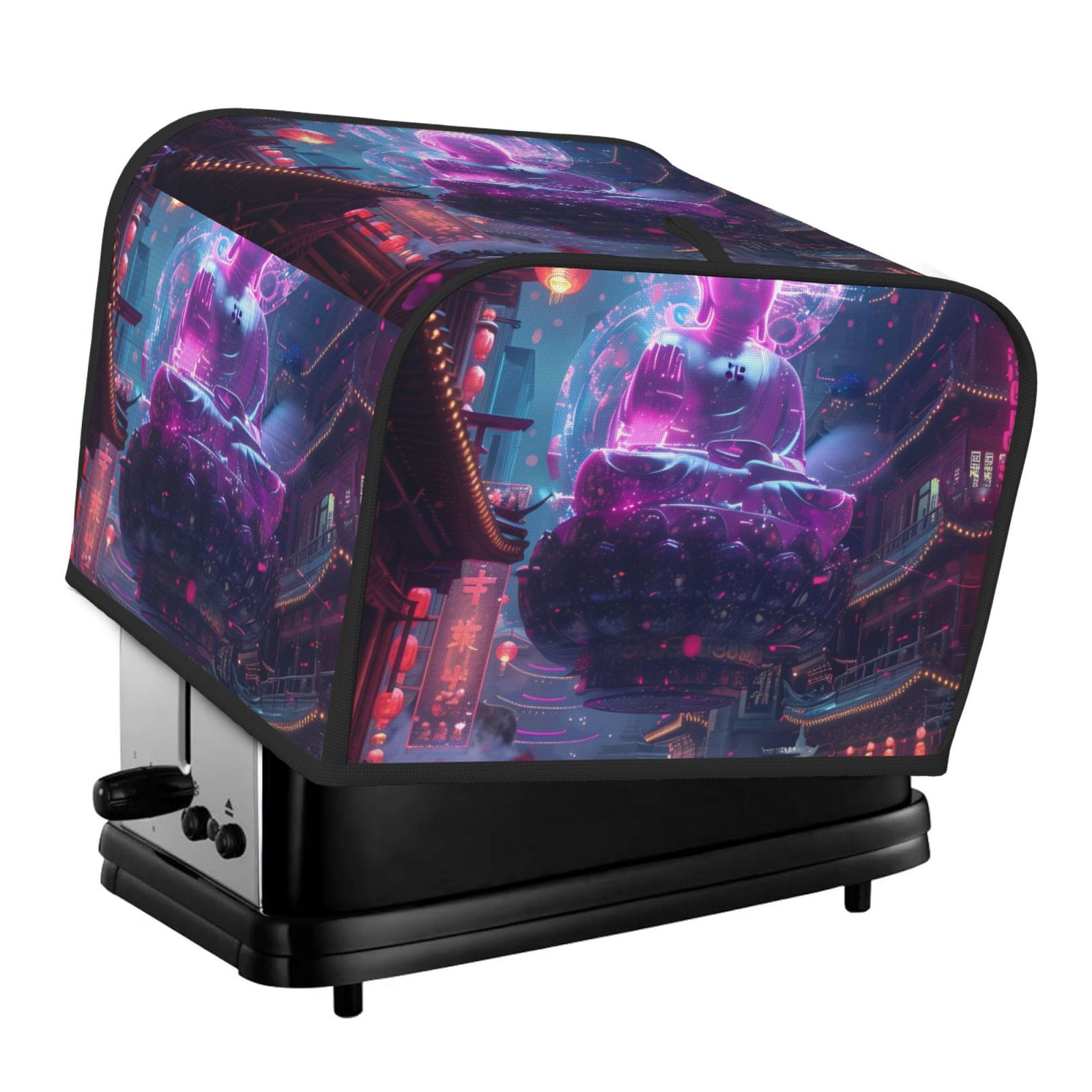 Daiia Neon Buddha Cityscape Pattern 4 slice Toaster Cover, Toaster ...