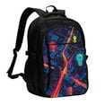 thumbnail image 1 of Daiia Neon City Map Pattern USB Charging Backpack for Men and Women, Anti-Theft Backpack,Travel Backpack,School Backpack,College Backpack,Laptop Backpack, 1 of 7