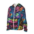 thumbnail image 1 of Daiia Neon Graffiti Urban Art UPF 50+ Sun Protection Hoodie Jacket Lightweight Long Sleeve Sun Shirt for Women Men with Pocket Hiking Outdoor-Medium, 1 of 7