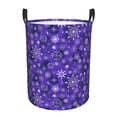 thumbnail image 1 of Daiia New Year Snowflakes Round Laundry Basket with Handles Thickened Waterproof Circular hamper,Dirty Clothes Storage Basket for Bedroom,Bathroom,College Dorm-, 1 of 6