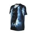 thumbnail image 1 of Daiia Night Scene of Wolves Mens Baseball Jersey Button Down Shirts Short Sleeve Sports Uniforms-XX-Large, 1 of 9