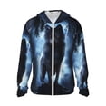 thumbnail image 1 of Daiia Night Scene of Wolves UPF 50+ Sun Protection Hoodie Jacket Lightweight Long Sleeve Sun Shirt for Women Men with Pocket Hiking Outdoor-Large, 1 of 9