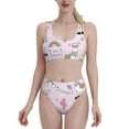 thumbnail image 1 of Daiia No Drama Llama printed 2 piece Swimsuit Bikinis for Women High Waisted Racerback Bathing Suits Summer Tummy Control Scoop Neck Swimwear-Medium, 1 of 8
