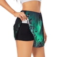 thumbnail image 1 of Daiia Northern Lights 2 Pattern Women's 2 in 1 Running Shorts - Lightweight Athletic Workout Gym Yoga Shorts Liner with Phone Pockets-XX-Large, 1 of 7