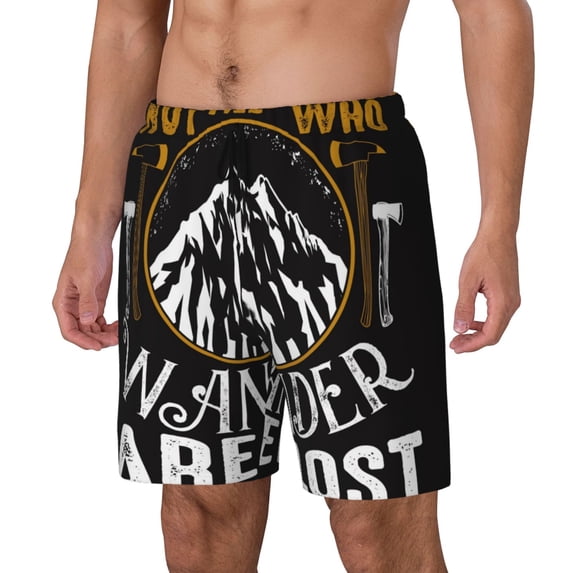 Daiia Not All Those Who Wander Are Lost 1 Mens Swim Trunks Swim Shorts Quick Dry Swim Shorts with Mesh Lining Pockets-3X-Large