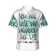 thumbnail image 1 of Daiia Not All Who Wander Are Lost1 Hawaiian Shirt for Men Gentle Cotton Regular Short Sleeve Casual-Medium, 1 of 9