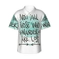 thumbnail image 1 of Daiia Not All Who Wander Are Lost1 Hawaiian Shirt for Men Gentle Cotton Regular Short Sleeve Casual-X-Large, 1 of 9