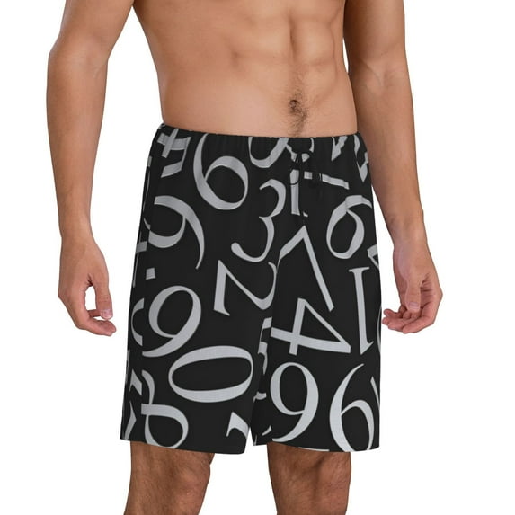 Daiia Numbers Mens Woven Stretch Pajama Short,Short Pajama Pants-3X-Large