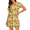 thumbnail image 1 of Daiia Ocean And Sea And Sand Print Women's Nightshirt Soft Nightgowns for Women Short Sleeve dress Short-sleeved Sleepwear, 1 of 6