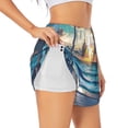 thumbnail image 1 of Daiia Ocean View Bedroom Pattern Women's 2 in 1 Running Shorts - Lightweight Athletic Workout Gym Yoga Shorts Liner with Phone Pockets-XX-Large, 1 of 7