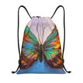 thumbnail image 1 of Daiia Oil Painting Beautiful Butterfly Pattern Drawstring Backpack, Gym Bag, Lightweight Backpack, Water-Resistant Bag Travel Sports Backpack, Fitness Bag, Yoga Bag-Medium, 1 of 6