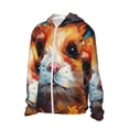 thumbnail image 1 of Daiia Oil Painting Colorful Hamster UPF 50+ Sun Protection Hoodie Jacket Lightweight Long Sleeve Sun Shirt for Women Men with Pocket Hiking Outdoor-Large, 1 of 7
