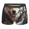 thumbnail image 1 of Daiia Oil Painting Tribal Wolf Men's Underwear Boxer Briefs, Cotton Stretch Moisture-Wicking Underwear-Small, 1 of 9