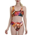 thumbnail image 1 of Daiia Oil Paintings of Elephants printed 2 piece Swimsuit Bikinis for Women High Waisted Racerback Bathing Suits Summer Tummy Control Scoop Neck Swimwear-XX-Large, 1 of 8