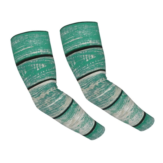 Daiia Old Green Wooden UV Sun Protection Arm Sleeves - Cooling Compression Arm Sleeve - Sports & UV Arm Sleeves for Men & Women