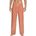 thumbnail image 1 of Daiia Orange Gingham Men's Sleep Pant with Pockets and Drawstring,Pajama Pants-Medium, 1 of 9