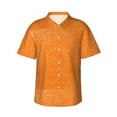thumbnail image 1 of Daiia Orange Glitter2 Hawaiian Shirt for Men Gentle Cotton Regular Short Sleeve Casual-3X-Large, 1 of 9